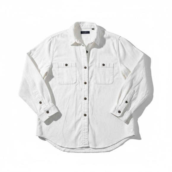 J.Crew White Corduroy Button Down Shirt Jacket Shacket Cotton Pockets Size XXL - Picture 3 of 13
